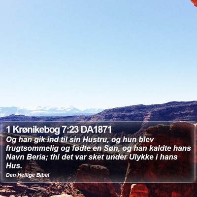 1 Krønikebog 7:23 DA1871 Bible Verse Image