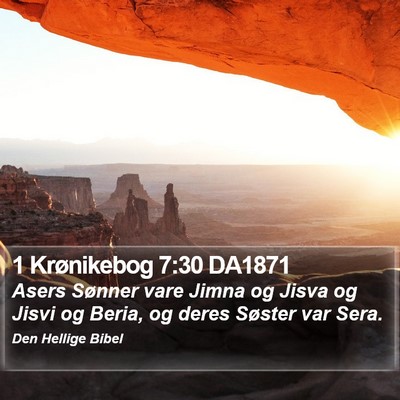 1 Krønikebog 7:30 DA1871 Bible Verse Image