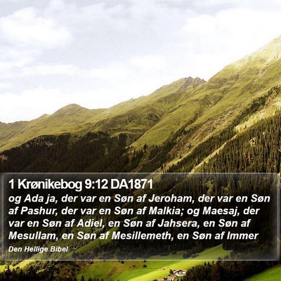 1 Krønikebog 9:12 DA1871 Bible Verse Image
