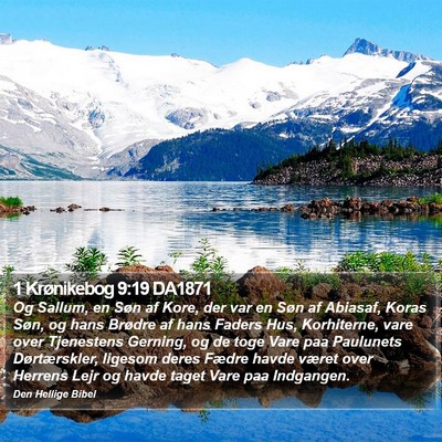 1 Krønikebog 9:19 DA1871 Bible Verse Image