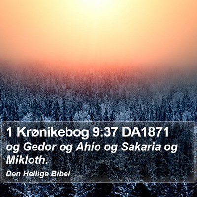 1 Krønikebog 9:37 DA1871 Bible Verse Image