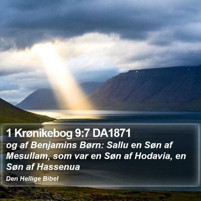 1 Krønikebog 9:7 DA1871 Bible Verse Image