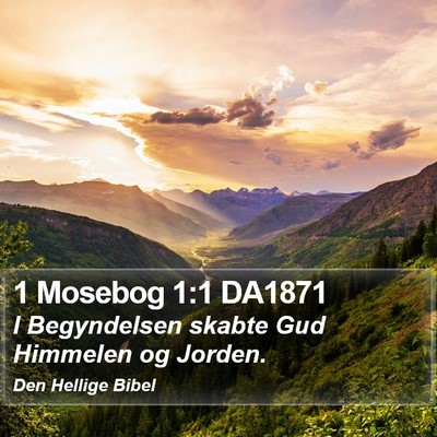 1 Mosebog 1:1 DA1871 Bible Verse Image