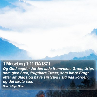 1 Mosebog 1:11 DA1871 Bible Verse Image
