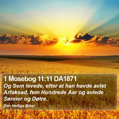 1 Mosebog 11:11 DA1871 Bible Verse Image