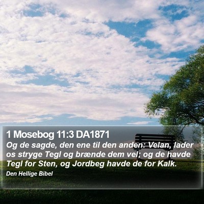 1 Mosebog 11:3 DA1871 Bible Verse Image