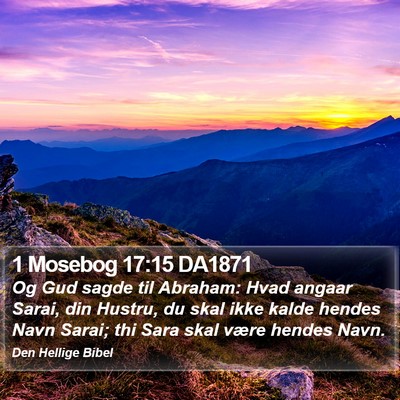 1 Mosebog 17:15 DA1871 Bible Verse Image
