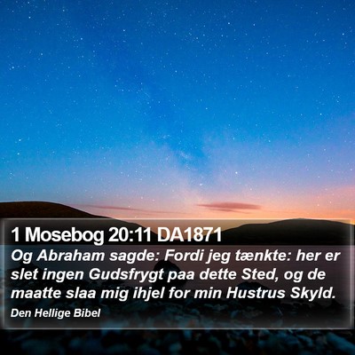 1 Mosebog 20:11 DA1871 Bible Verse Image