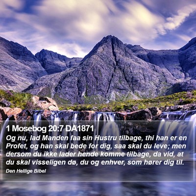 1 Mosebog 20:7 DA1871 Bible Verse Image