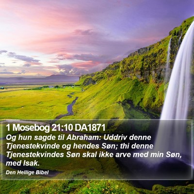 1 Mosebog 21:10 DA1871 Bible Verse Image