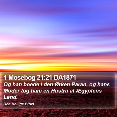 1 Mosebog 21:21 DA1871 Bible Verse Image