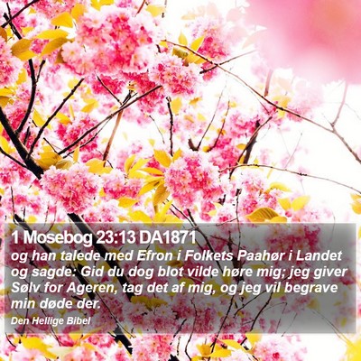 1 Mosebog 23:13 DA1871 Bible Verse Image