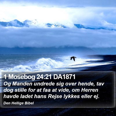 1 Mosebog 24:21 DA1871 Bible Verse Image