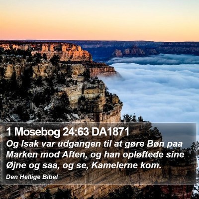 1 Mosebog 24:63 DA1871 Bible Verse Image
