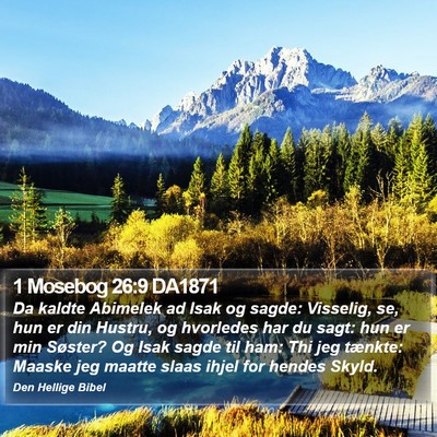 1 Mosebog 26:9 DA1871 Bible Verse Image