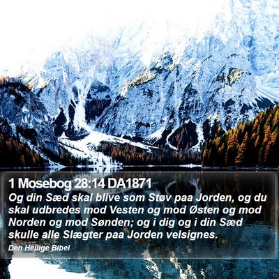 1 Mosebog 28:14 DA1871 Bible Verse Image