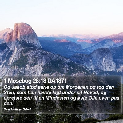 1 Mosebog 28:18 DA1871 Bible Verse Image
