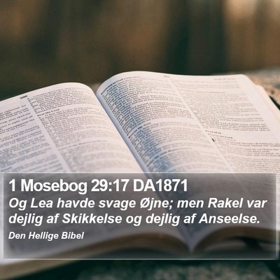 1 Mosebog 29:17 DA1871 Bible Verse Image