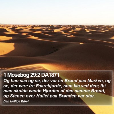 1 Mosebog 29:2 DA1871 Bible Verse Image