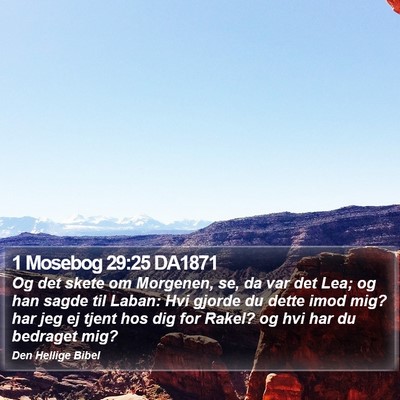 1 Mosebog 29:25 DA1871 Bible Verse Image