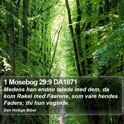 1 Mosebog 29:9 DA1871 Bible Verse Image