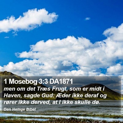 1 Mosebog 3:3 DA1871 Bible Verse Image