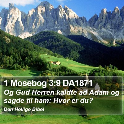 1 Mosebog 3:9 DA1871 Bible Verse Image