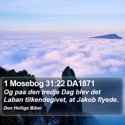 1 Mosebog 31:22 DA1871 Bible Verse Image