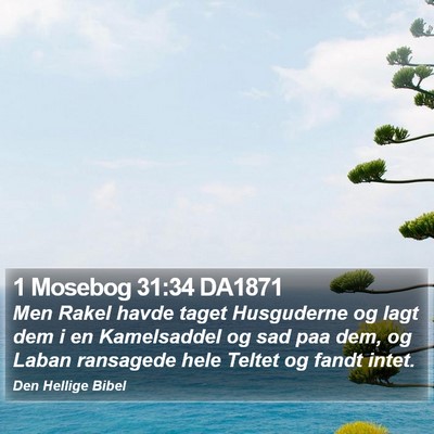 1 Mosebog 31:34 DA1871 Bible Verse Image