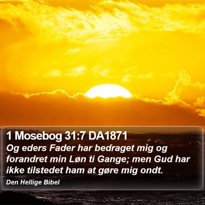 1 Mosebog 31:7 DA1871 Bible Verse Image