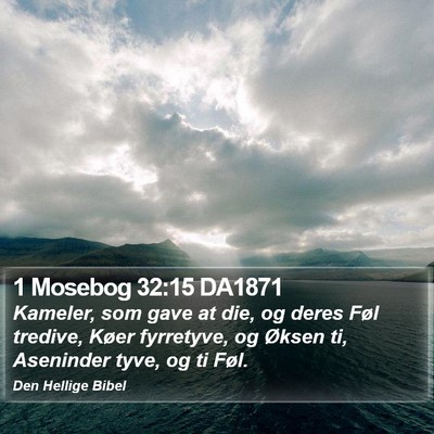 1 Mosebog 32:15 DA1871 Bible Verse Image