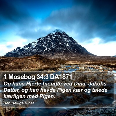 1 Mosebog 34:3 DA1871 Bible Verse Image