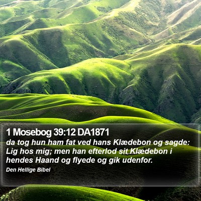 1 Mosebog 39:12 DA1871 Bible Verse Image