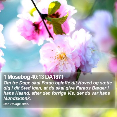 1 Mosebog 40:13 DA1871 Bible Verse Image