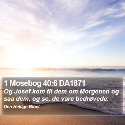 1 Mosebog 40:6 DA1871 Bible Verse Image