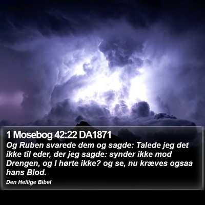 1 Mosebog 42:22 DA1871 Bible Verse Image