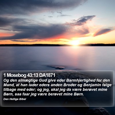 1 Mosebog 43:13 DA1871 Bible Verse Image