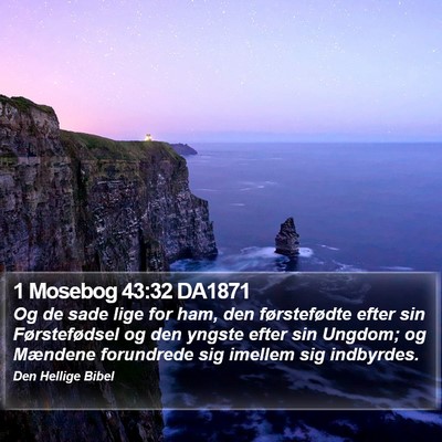 1 Mosebog 43:32 DA1871 Bible Verse Image