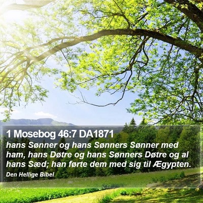 1 Mosebog 46:7 DA1871 Bible Verse Image