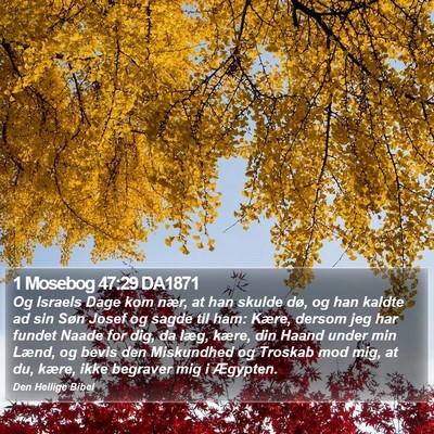 1 Mosebog 47:29 DA1871 Bible Verse Image