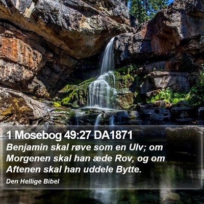 1 Mosebog 49:27 DA1871 Bible Verse Image
