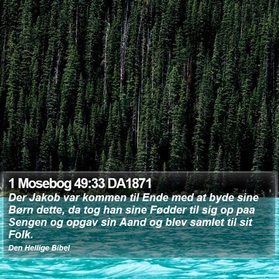1 Mosebog 49:33 DA1871 Bible Verse Image