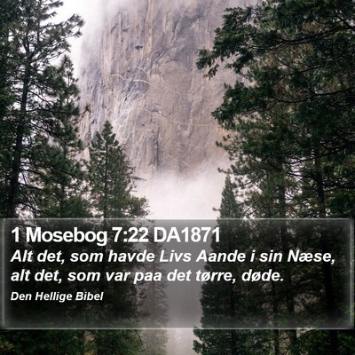 1 Mosebog 7:22 DA1871 Bible Verse Image