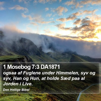 1 Mosebog 7:3 DA1871 Bible Verse Image