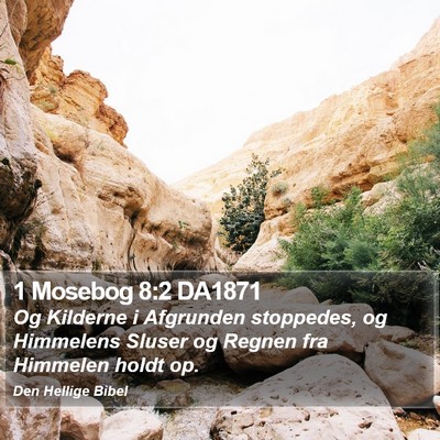 1 Mosebog 8:2 DA1871 Bible Verse Image