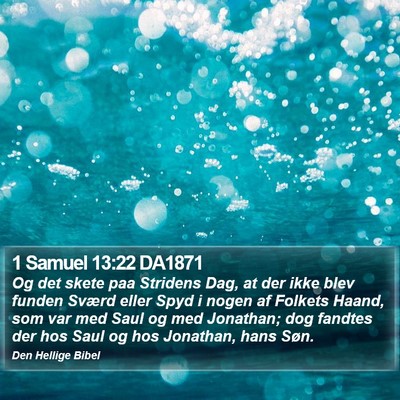 1 Samuel 13:22 DA1871 Bible Verse Image