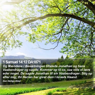 1 Samuel 14:12 DA1871 Bible Verse Image