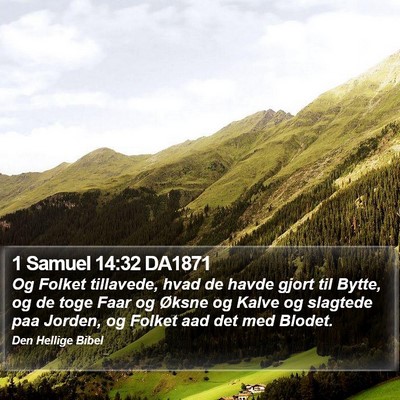 1 Samuel 14:32 DA1871 Bible Verse Image