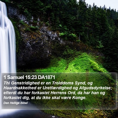 1 Samuel 15:23 DA1871 Bible Verse Image