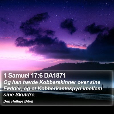 1 Samuel 17:6 DA1871 Bible Verse Image